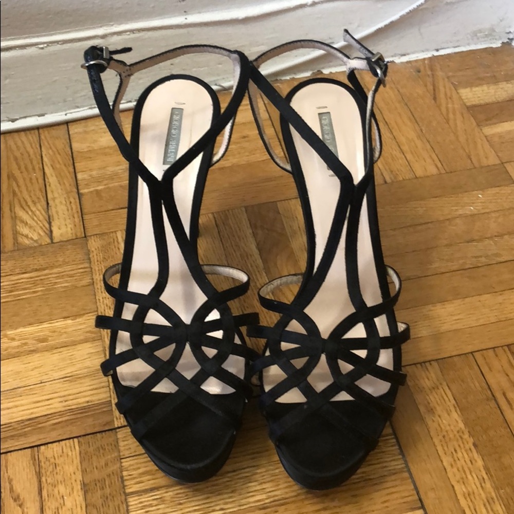 Giorgio Armani black heeled sandals